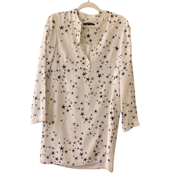 Tibi New York Silk Star Print Shirt Dress (25) - Picture 2 of 5